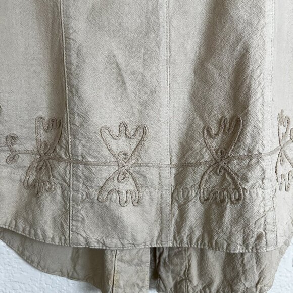 Scully Womens Beige Western Rodeo Fitted Long Sleeve Shirt Embroidered Size M - Picture 8 of 13